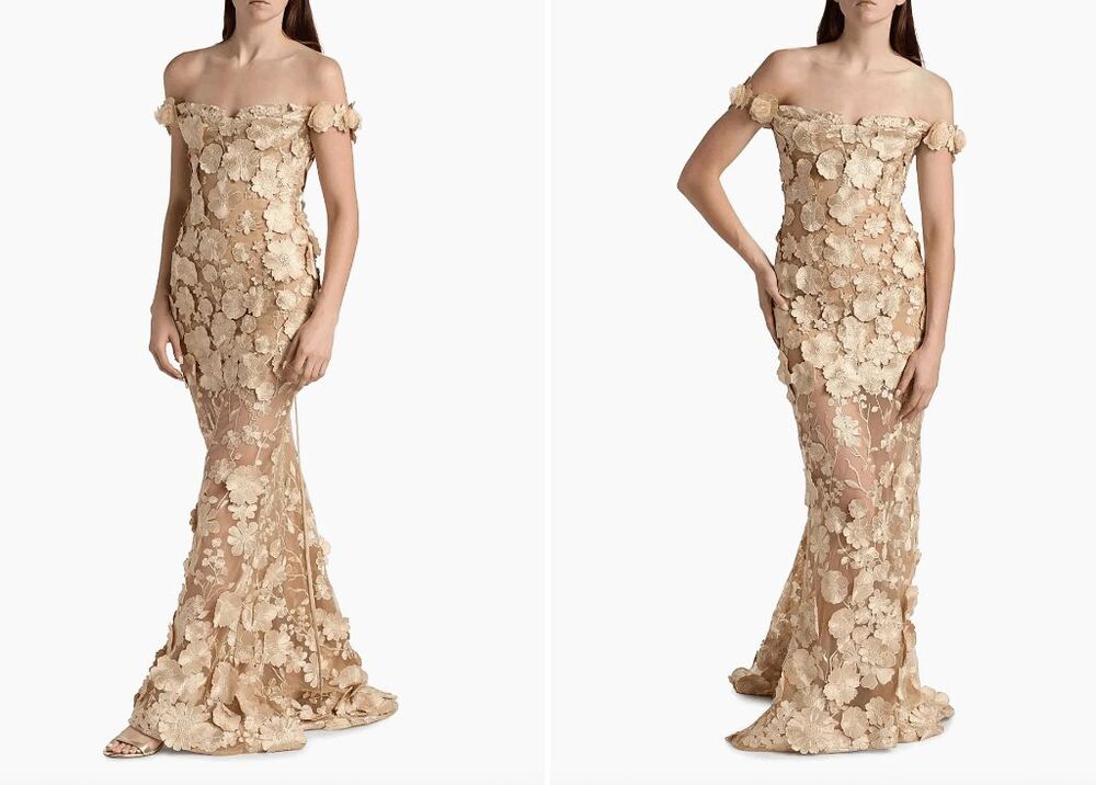 Bronx Banco Jasmine Off-The-Shoulder Corset Gown Size US 6 $1500